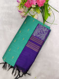 rexon raw silk top with violet jamdhani duppata