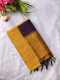 yellow with wine raw silk 3 piece set