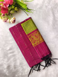 rose with mehandi green raw silk 3 piece set