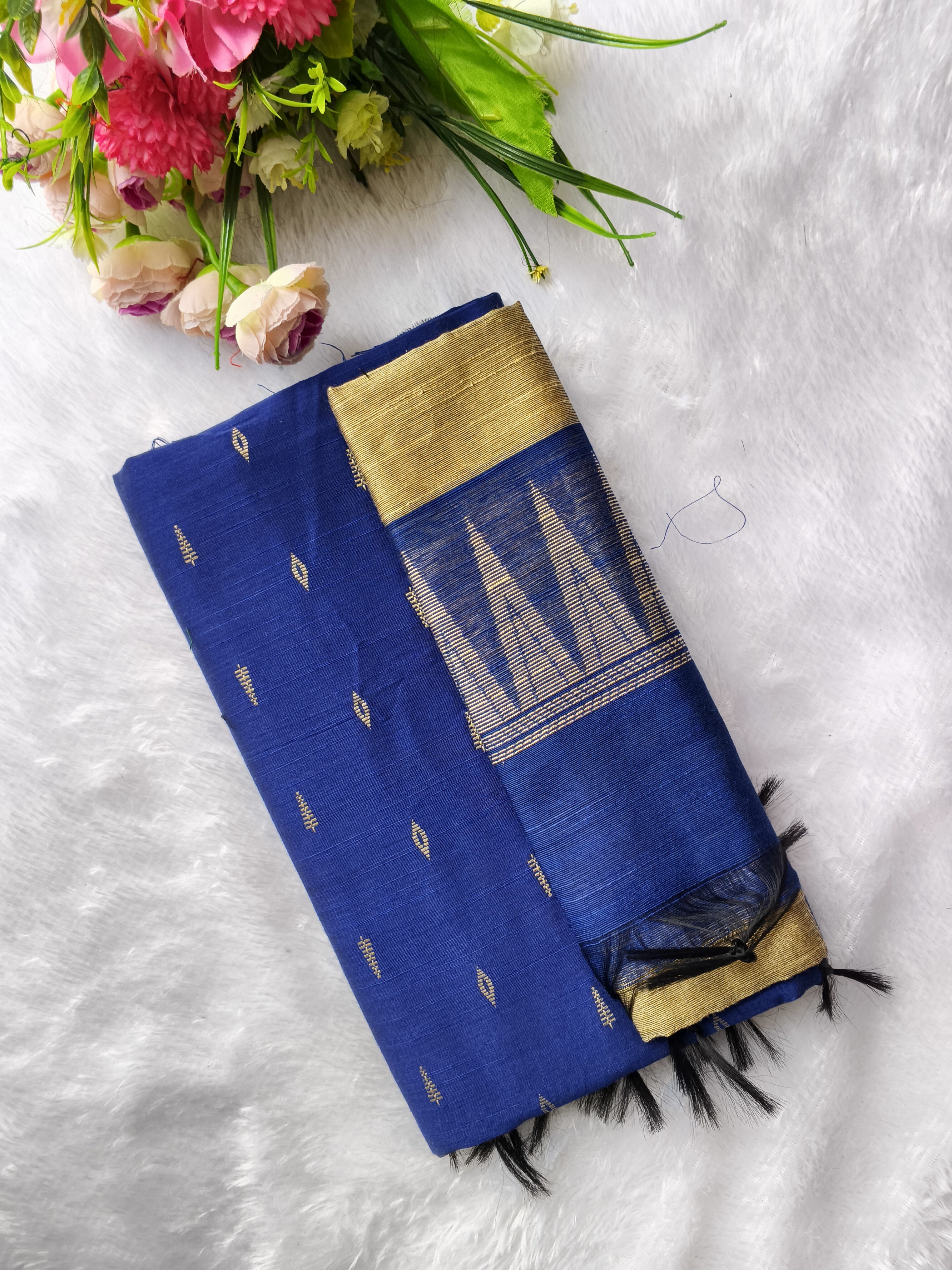 royal blue raw silk  3piece set
