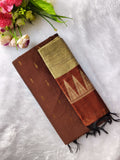 brown raw silk 3 piece set