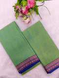 pista green  violet colour narayanapet top and duppata 2 piece set