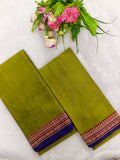 mehandi green with violet narayanapet top and duppata 2 piece set