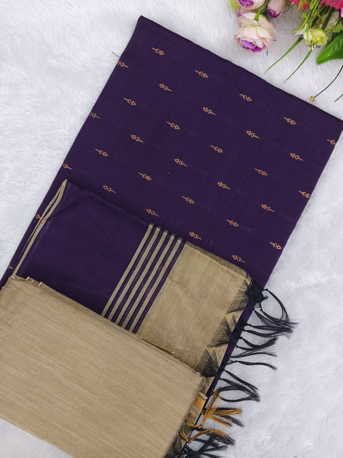 wine raw silk 3 piece set