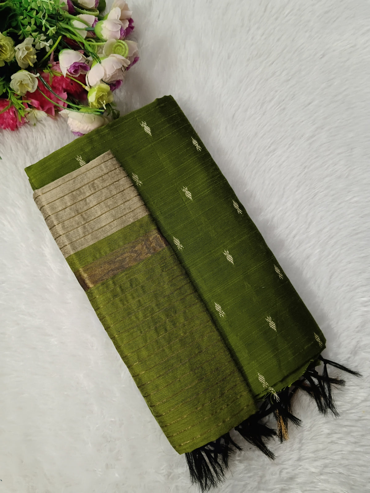 apple green raw silk 3 piece set
