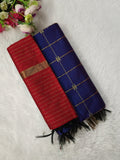 royal blue with red raw silk 3 piece set