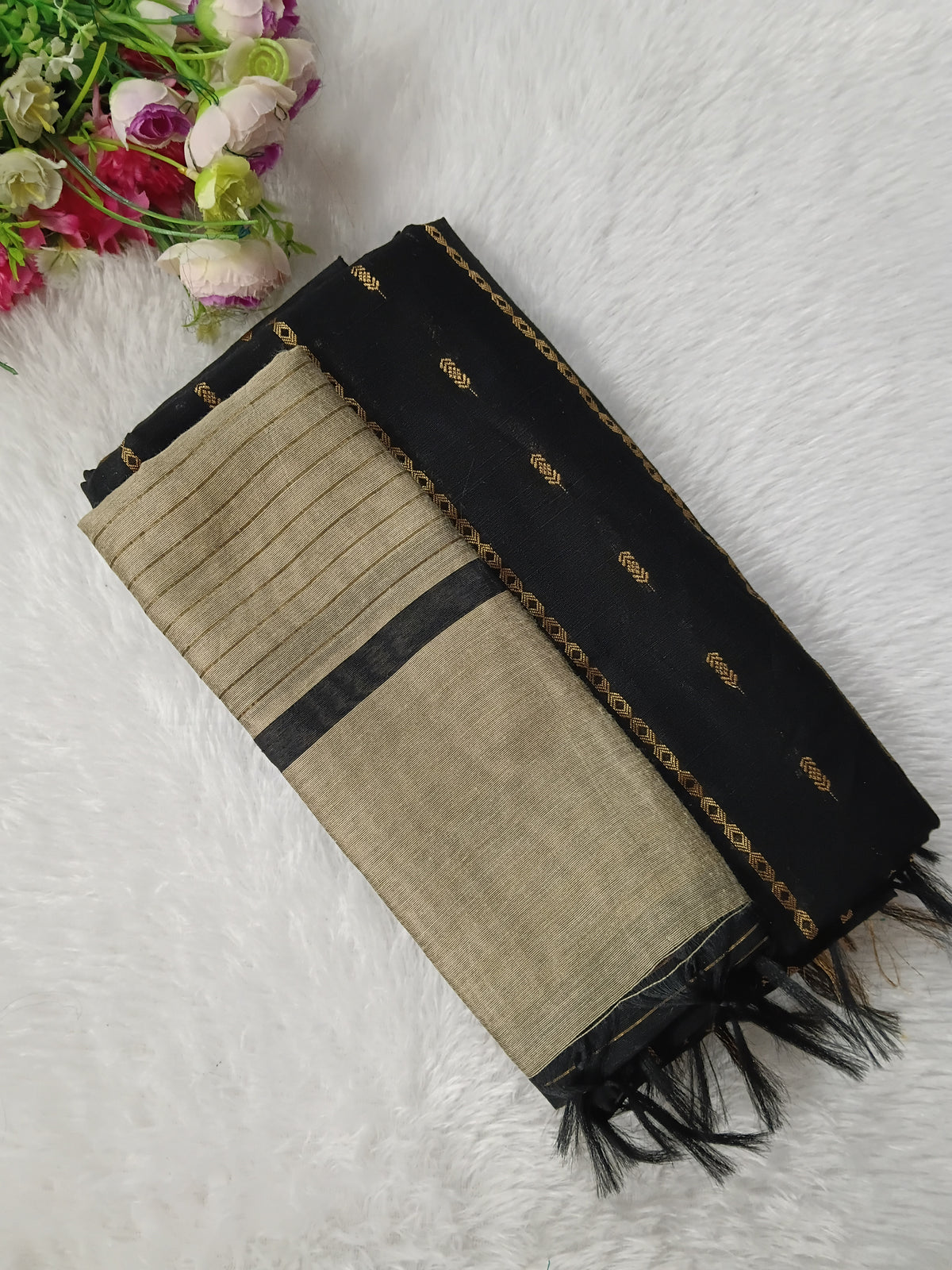 black raw silk 3 piece set
