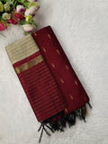 marron raw silk 3 piece set