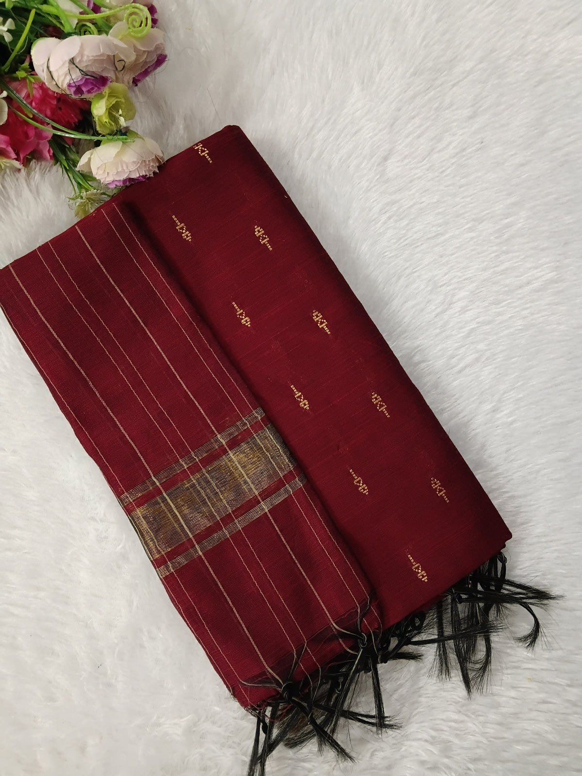 marron raw silk 3 piece set