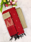 red raw silk 3 piece set