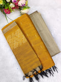 yellow raw silk 3 piece set