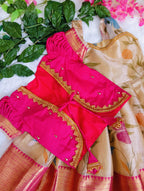 💖 Hot Pink &amp; Gold Pattu Pavadai – 4 Stunning Tops